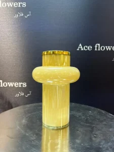 گلدان شیشه ای گلو پهن