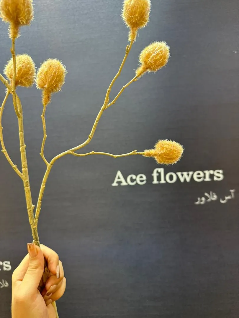 شاخه پشمکی قهوه ای روشن در دکوراسیون شیک روستیک برای زمستان