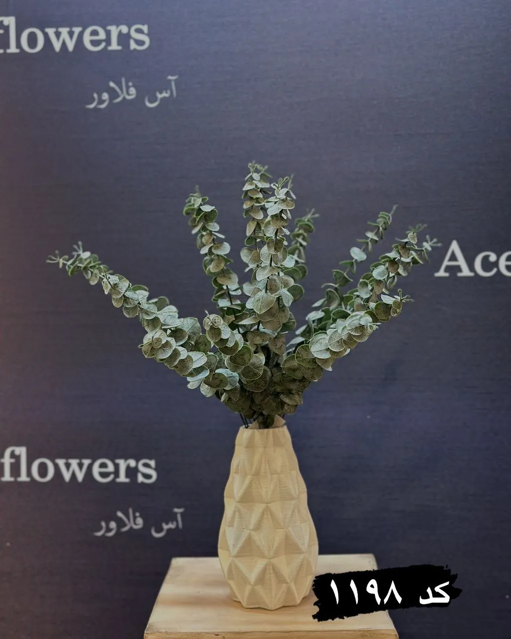 دسته اکالیپتوس گانیا سبز دارک با ۹ شاخه طبیعی و ماندگار گل طبیعی اکالیپتوس گانیا با ارتفاع ۵۳ سانتیمتر، مناسب دکوراسیون مدرن